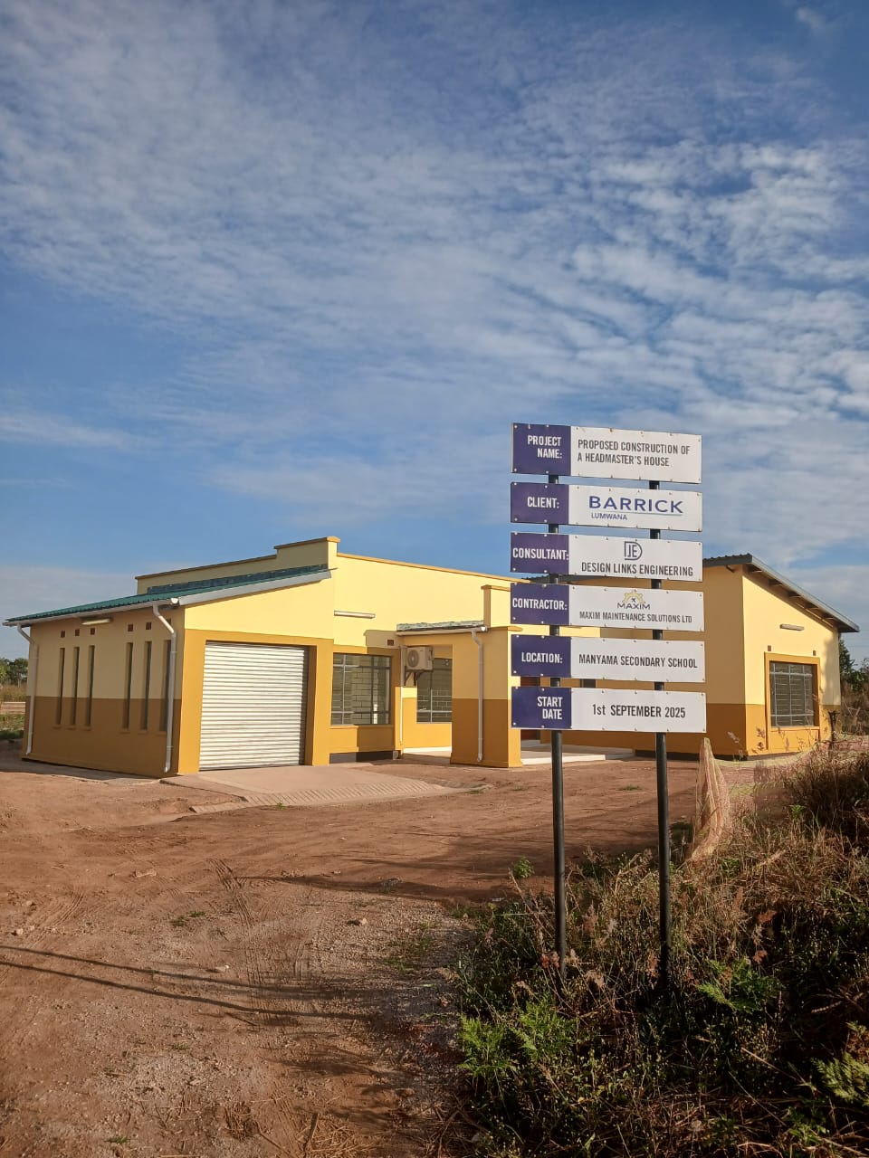 PROPOSED CONSTRUCTION OF A HEADMASTER'S HOUSE